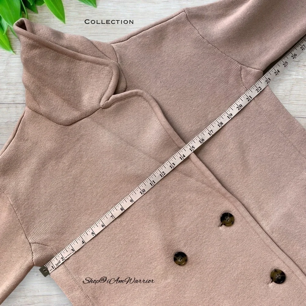 J.Crew Collection NWT Double-Breasted Sweater Coat Blush Pink Knit Coatigan